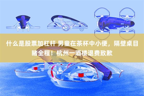 什么是股票加杠杆 男童在茶杯中小便，隔壁桌目睹全程！杭州一酒楼退费致歉
