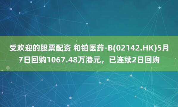 受欢迎的股票配资 和铂医药-B(02142.HK)5月7日回购1067.48万港元，已连续2日回购
