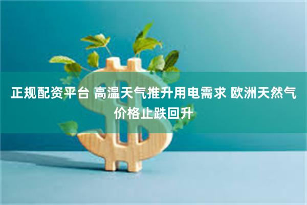 正规配资平台 高温天气推升用电需求 欧洲天然气价格止跌回升