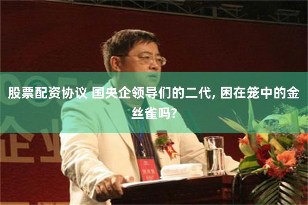 股票配资协议 国央企领导们的二代, 困在笼中的金丝雀吗?